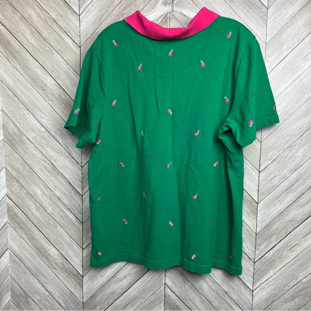 Quacker Factory Sz 1x Fuchsia & Green Polo Shirt - image 3